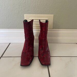 Red Stuart Weitzman Snake Skin Boots!